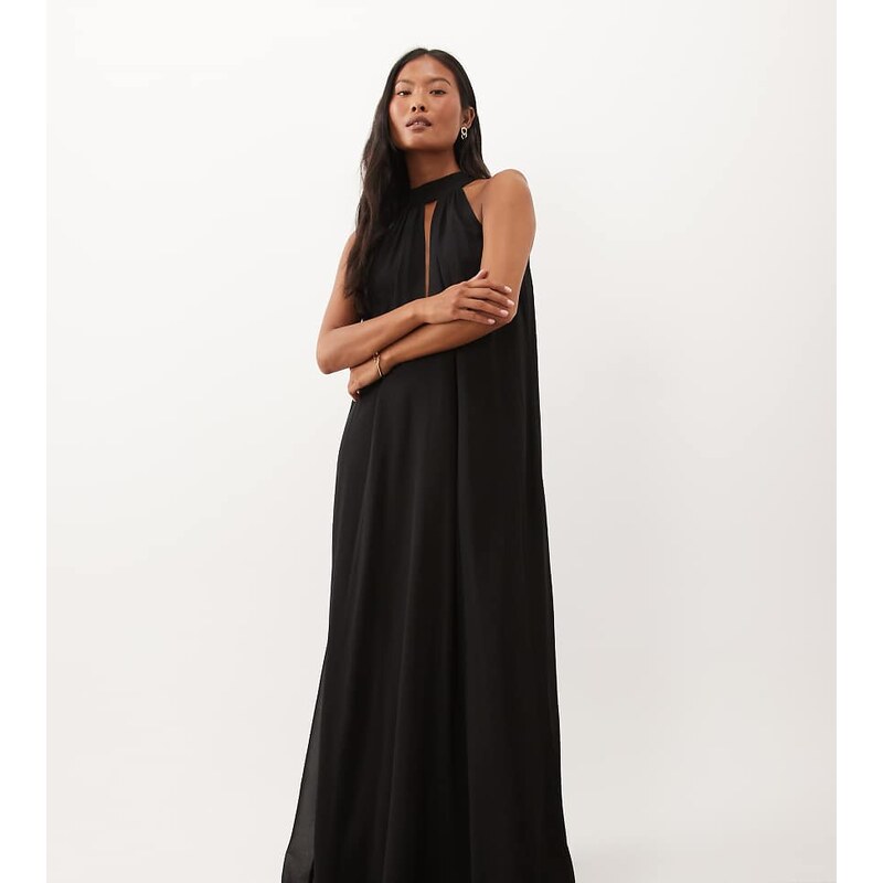 Lace & Beads Petite sleeveless choker detail trapeze maxi dress