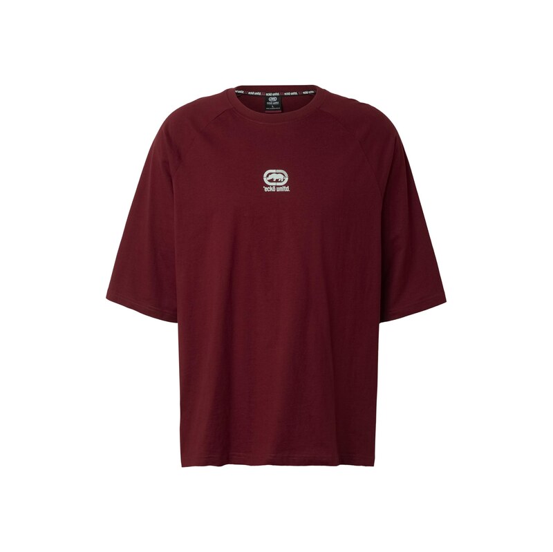 Ecko Unlimited Tričko Quiet tmavě červená / bílá