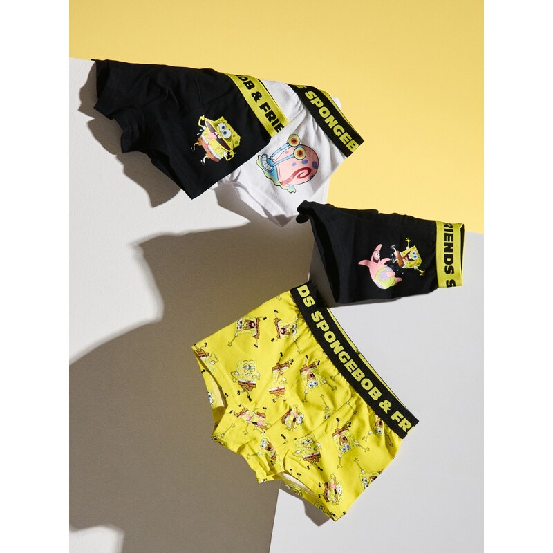 Sinsay - Bavlněné boxerky SpongeBob 4 pack - vícebarevná