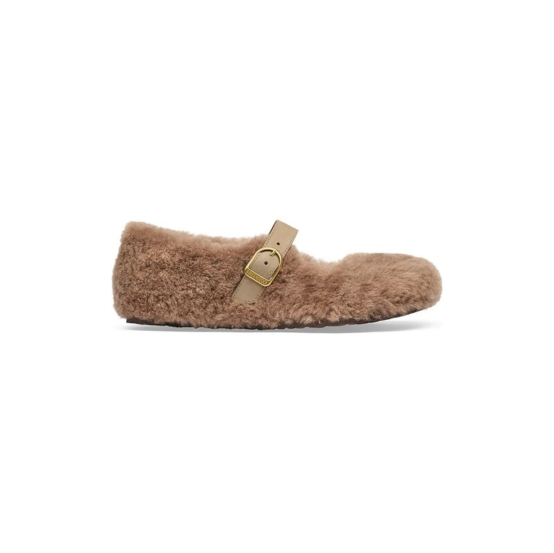 Birkenstock baleríny kožené Santa Clarita Shearling