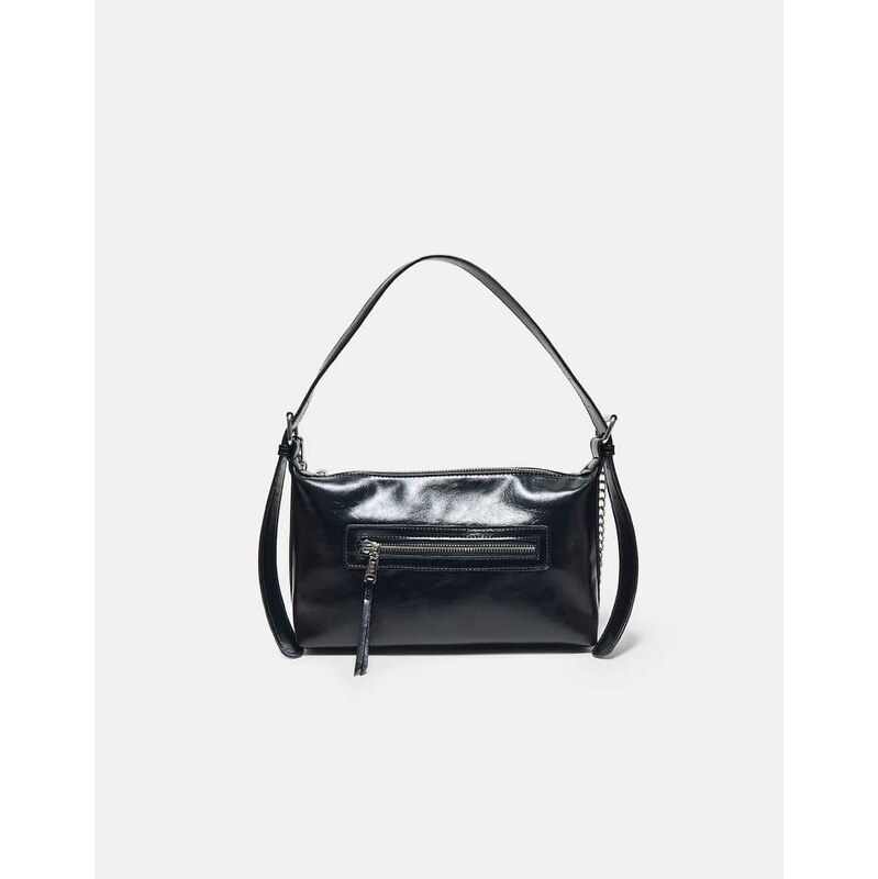 Stradivarius Shoulder bag with front pocket in black