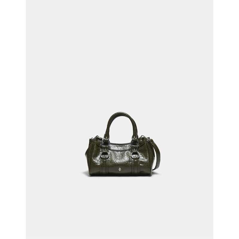 Stradivarius Small bowling bag in khaki-Green