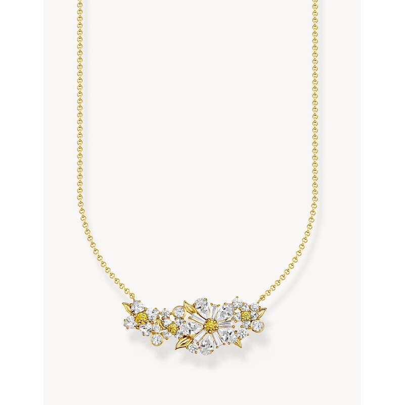 Thomas Sabo Gold-plated necklace lovely daisy with stones in
