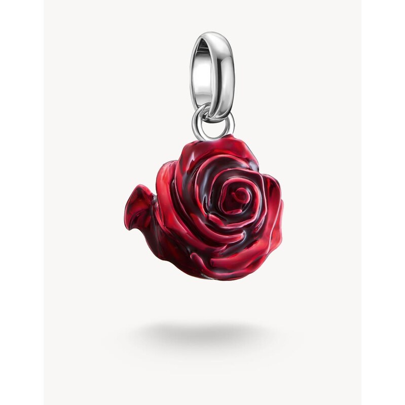 Thomas Sabo Charm pendant red rose blossom connect silver in red
