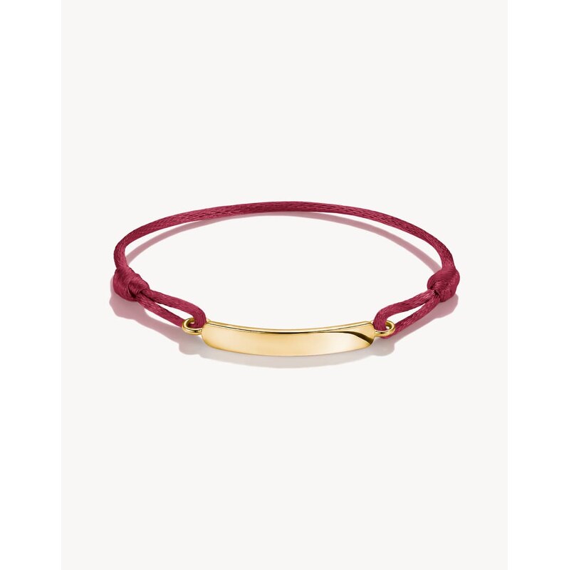 Thomas Sabo Textile bracelet engravable dark red in gold, red