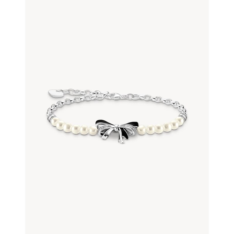Thomas Sabo Silver bow bracelet with freshwater pearls lovely