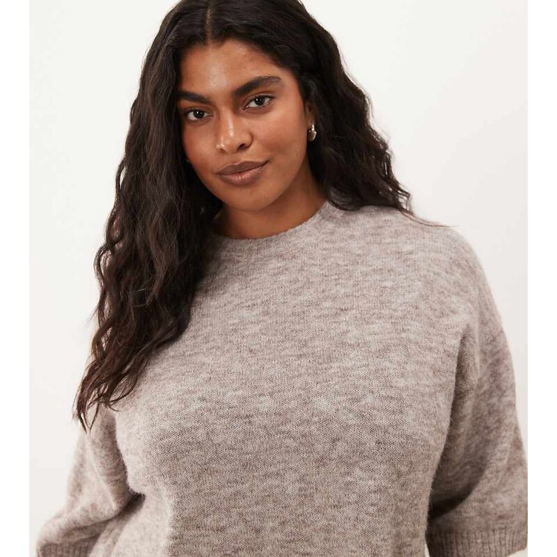 ASOS Curve ASOS DESIGN Curve crew neck t shirt with wool co ord