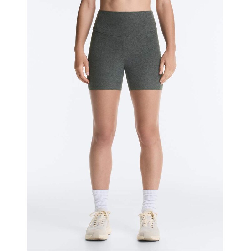OYSHO Comfortlux high-rise 10cm hot pants in dark grey