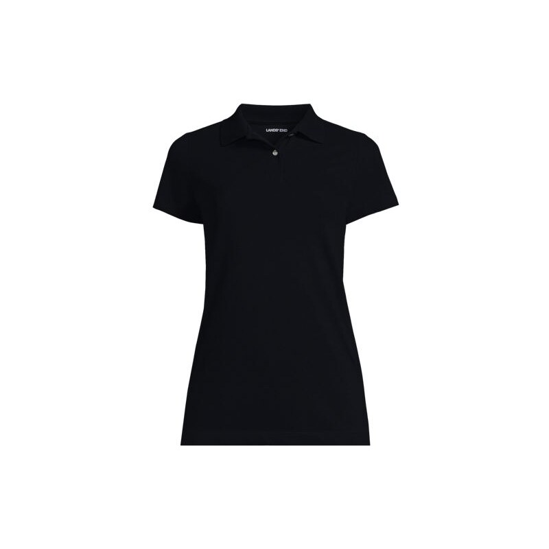 Short Sleeve Piqué Polo Shirt, Women, size: XL, regular, Black,