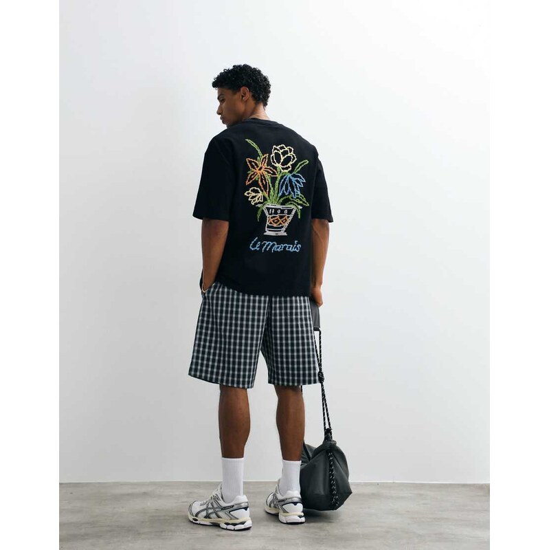 ASOS DESIGN heavyweight oversized t-shirt with floral puff print