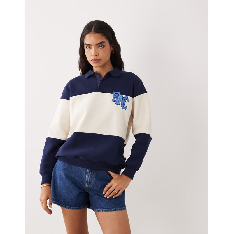 Cotton On active plush graphic rugby sweatshirt in prep sport