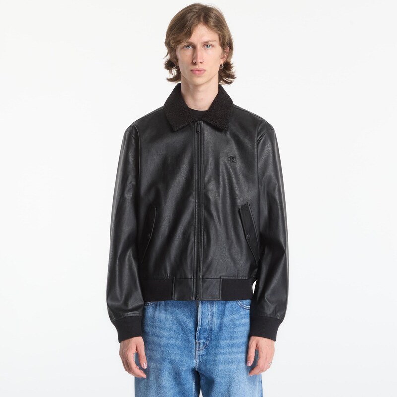 Bomber Calvin Klein Jeans Ls Faux Leather Sher Black S