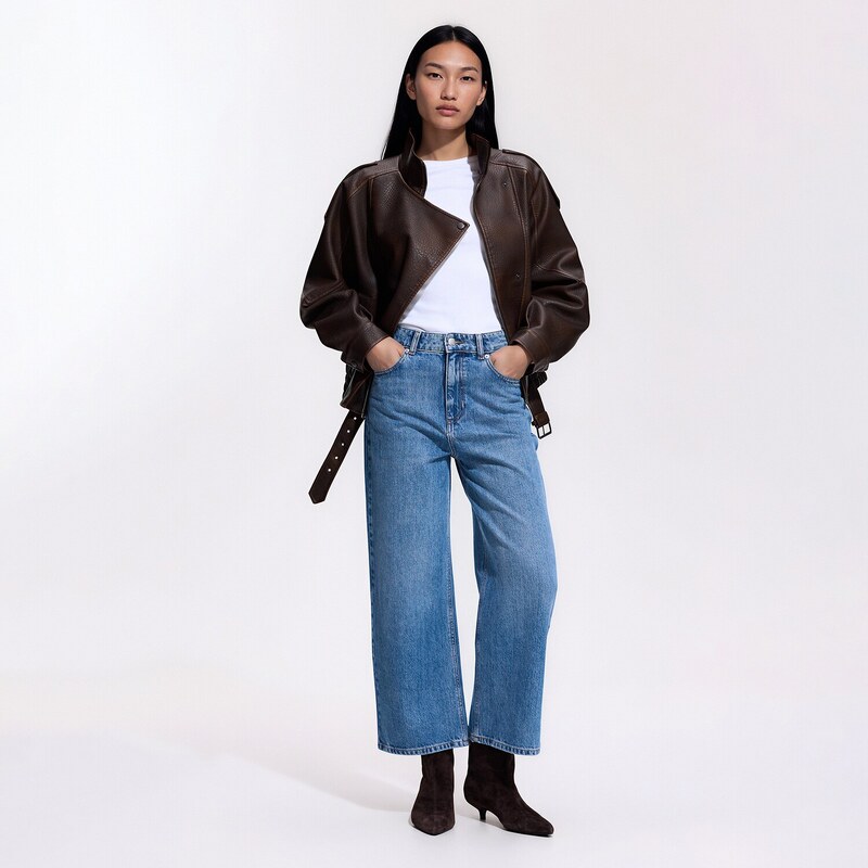 Reserved - Džíny culottes - modrá