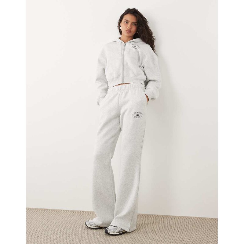 New Balance reimagined fleece track pant in grey