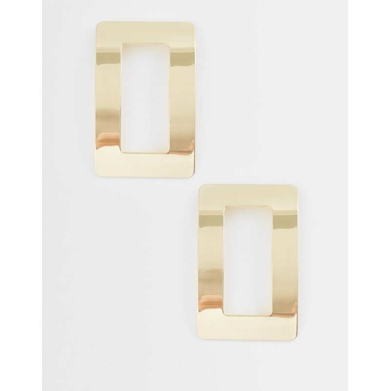Kaiia exclusive oversized square earrings in gold