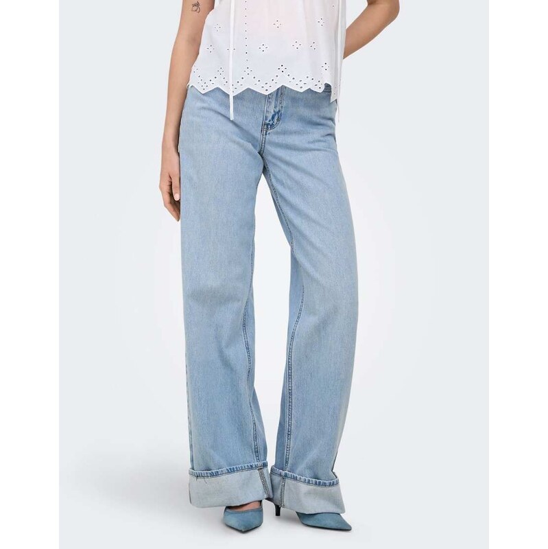 ONLY Wide-fit jeans in light blue denim