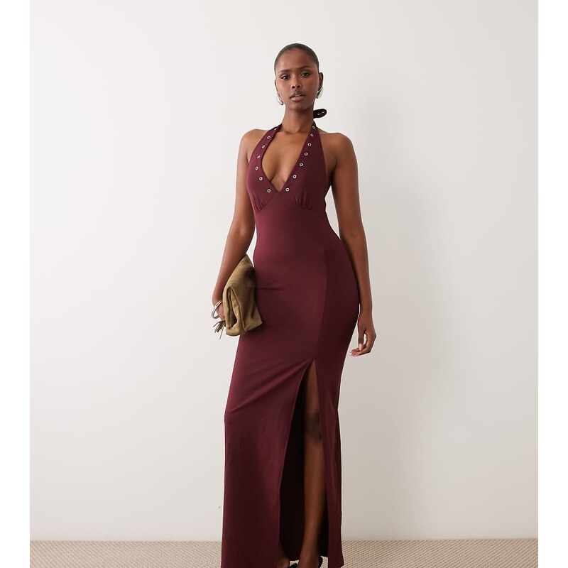 The Frolic exclusive bengaline eyelet detail halterneck plunge