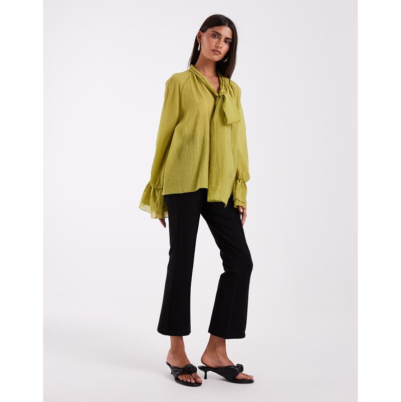 Vero Moda sculpting stretch high waist pleat front flare trouser