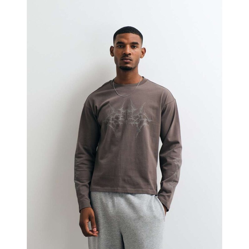 Weekday oversized long sleeve t-shirt with masterplan graphic