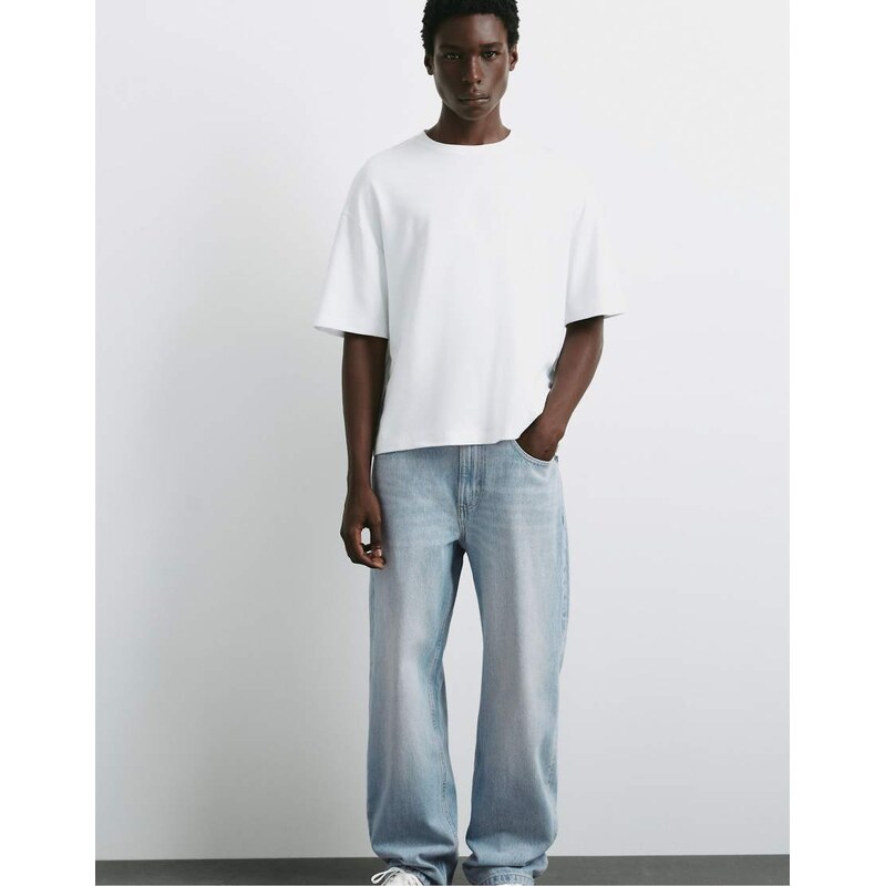 Pull&Bear Baggy jeans in pale indigo-Blue