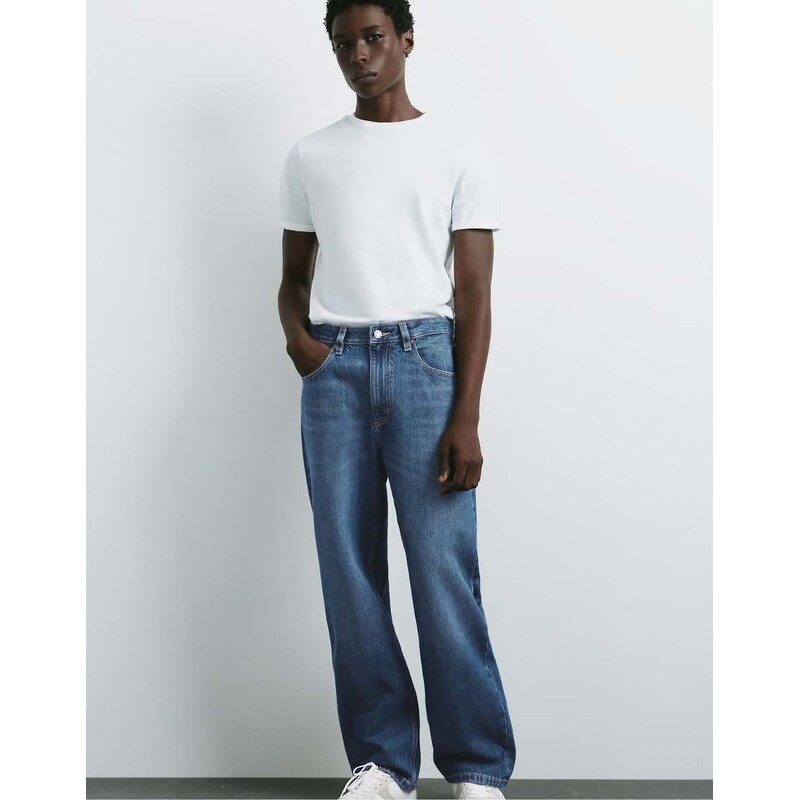 Pull&Bear Baggy jeans in dark blue
