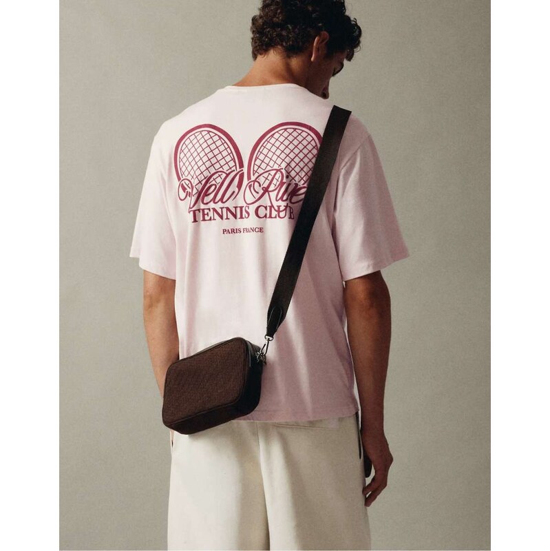 Pull&Bear Tennis club graphic t-shirt in pink