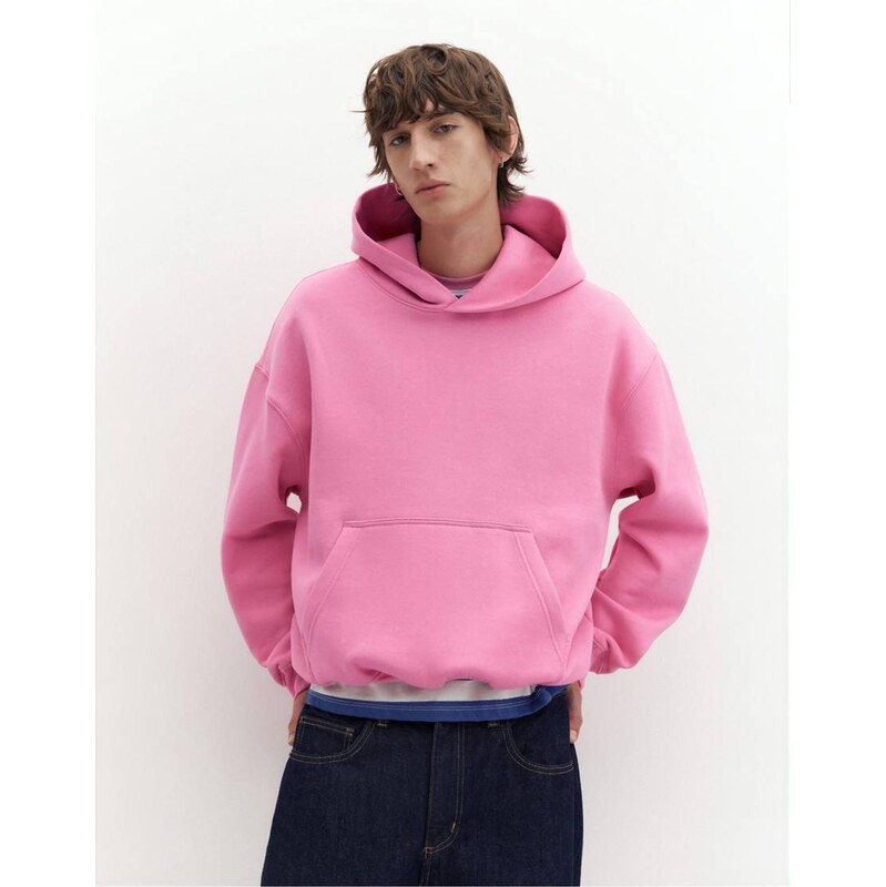 Pull&Bear Boxy fit hoodie in pink