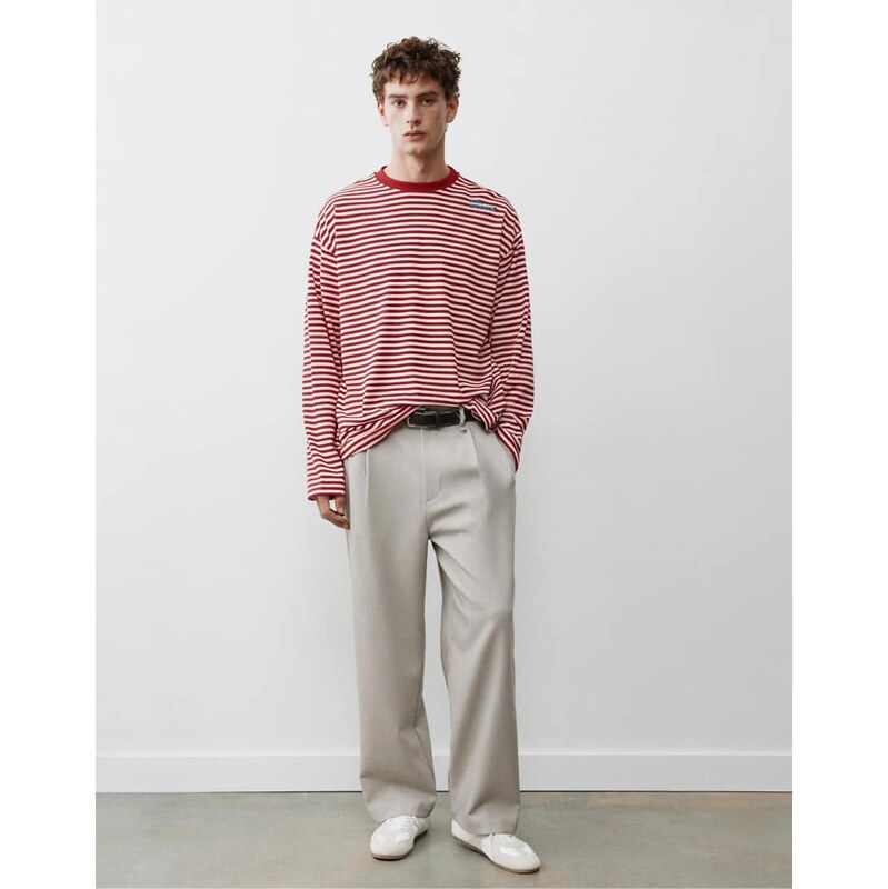 Pull&Bear Tailored darted trousers in stone-Neutral