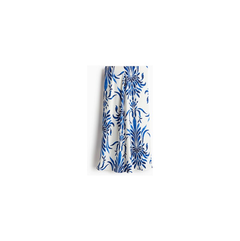 H&M - Dlouhá sukně - Bílá/Modrý Vzor