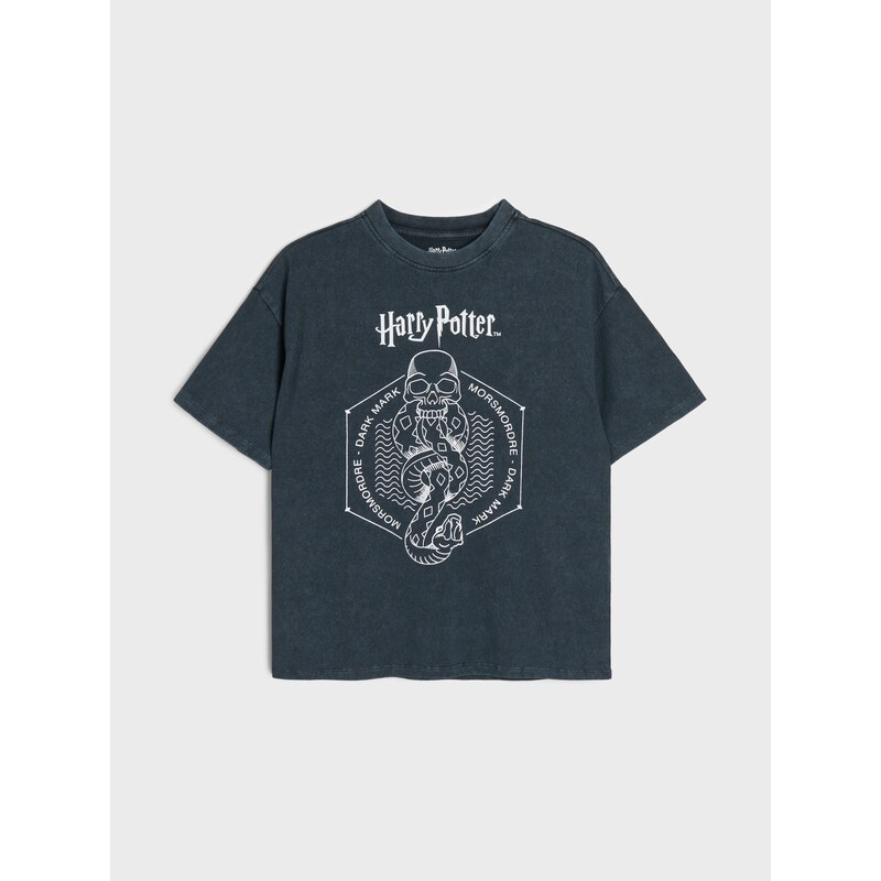 Sinsay - Bavlněné oversize tričko s potiskem Harry Potter -
