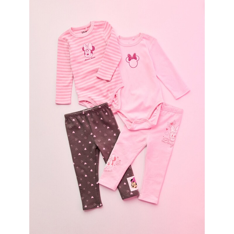 Sinsay - Bavlněné body s potiskem 2 pack Minnie Mouse - krémová