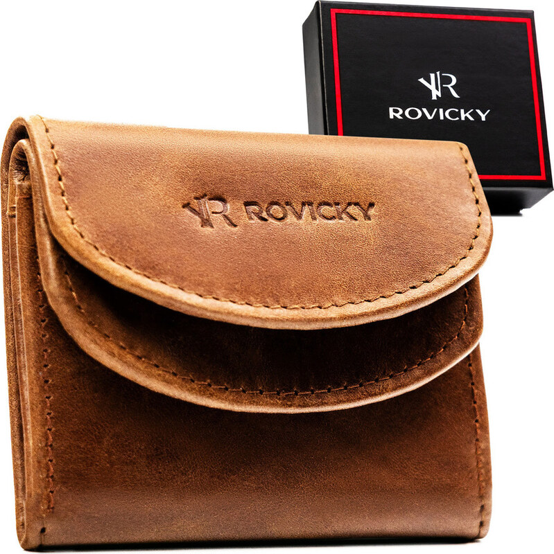 Pánská kožená slim peněženka Rovicky s RFID ochranou – světle