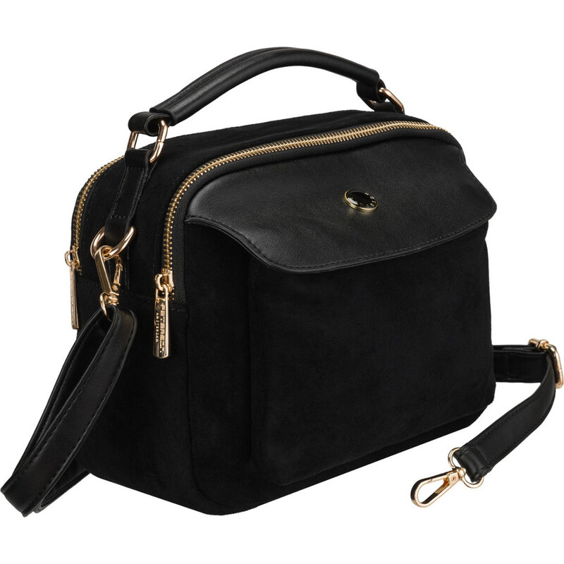Dámská crossbody kabelka Peterson s klopou – černá