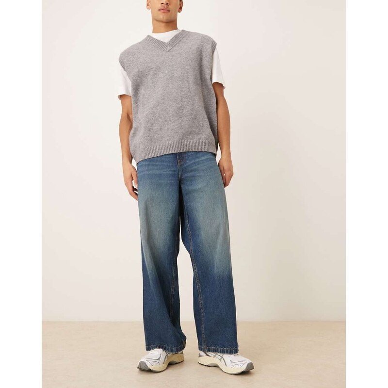 ASOS DESIGN extreme baggy jeans in dark wash blue