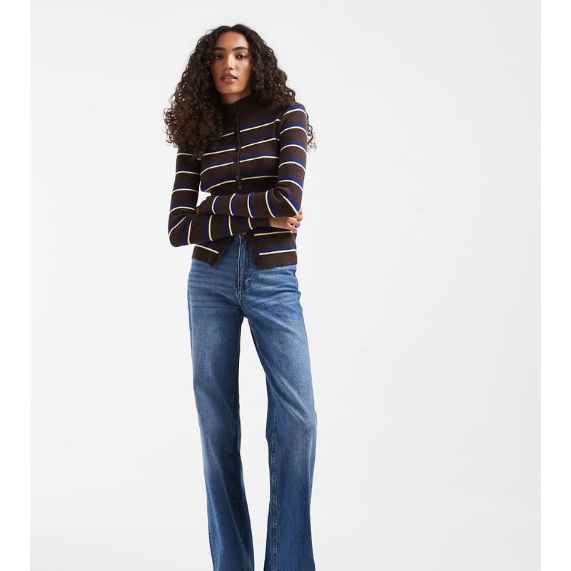 Vero Moda Tall Tessa high waisted wide leg jeans in washed mid