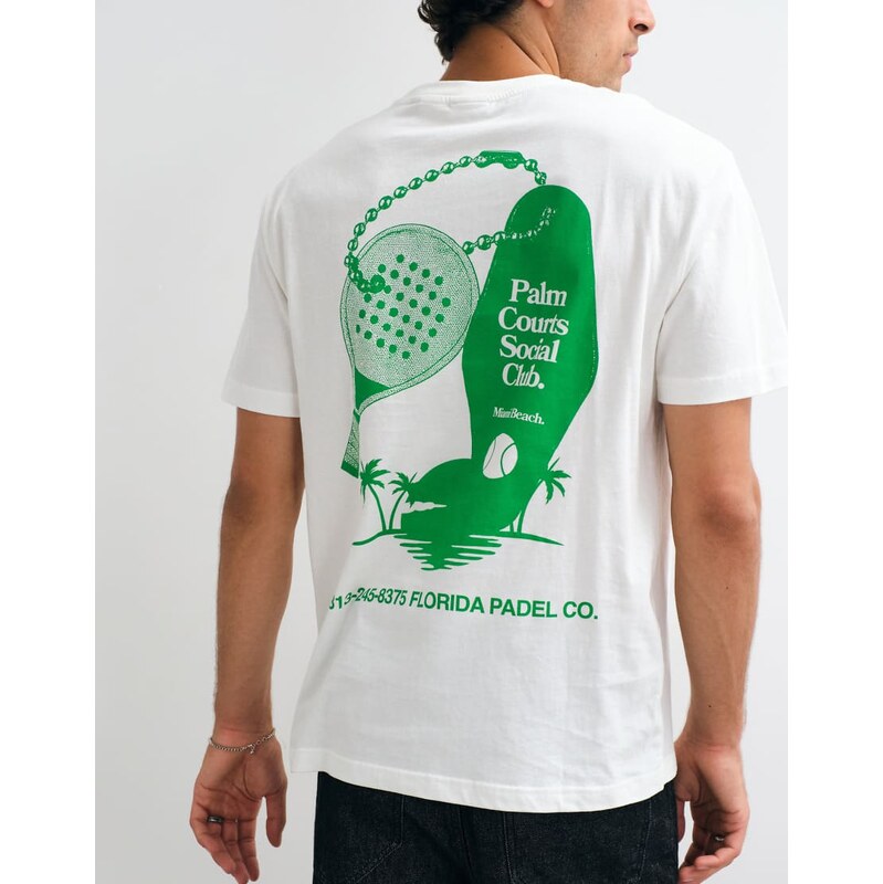 ONLY & SONS oversized fit t-shirt with Palm Courts print in