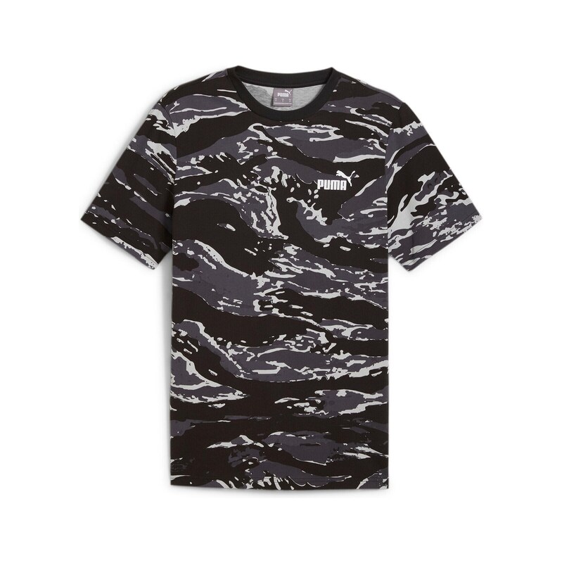 PUMA Pánská trička ESS+ CAMO s grafikou PUMA Black