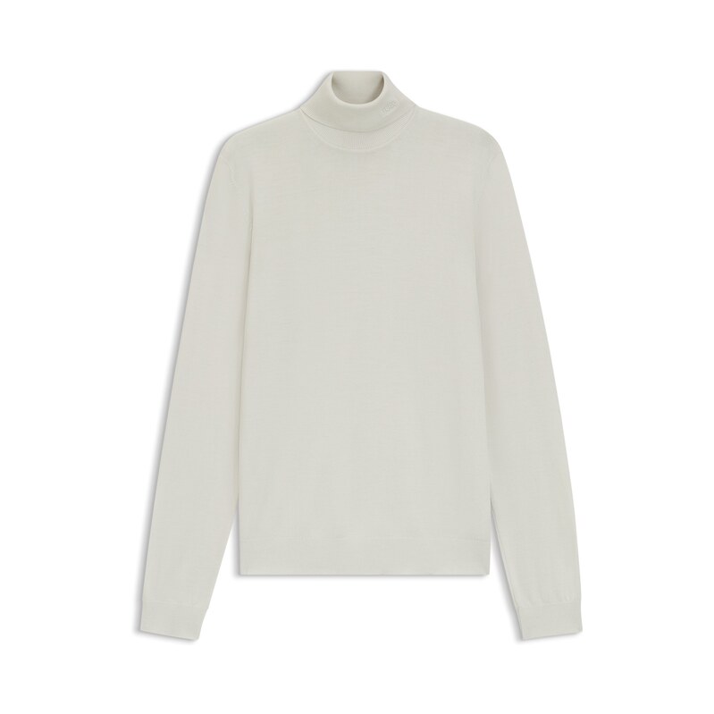 HUGO Merino-wool rollneck sweater with embroidered logo