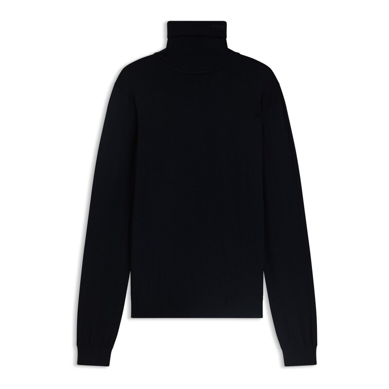 HUGO Merino-wool rollneck sweater with embroidered logo