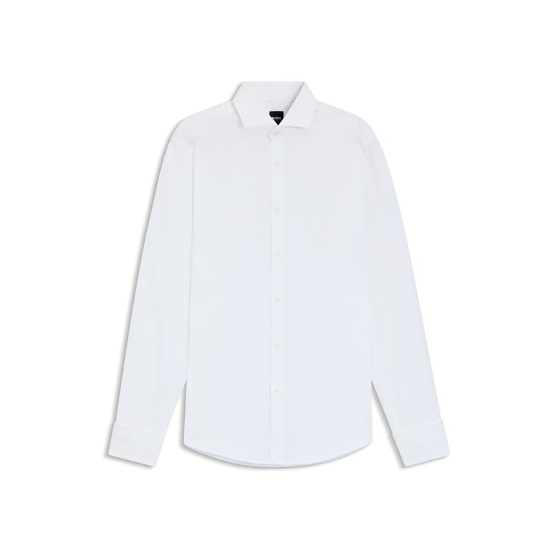 BOSS Regular-fit shirt in structured Italian cotton