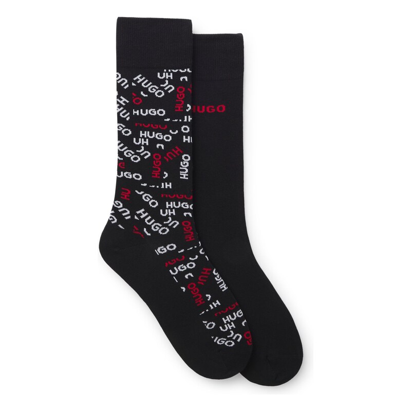 HUGO Two-pack of cotton-blend logo socks