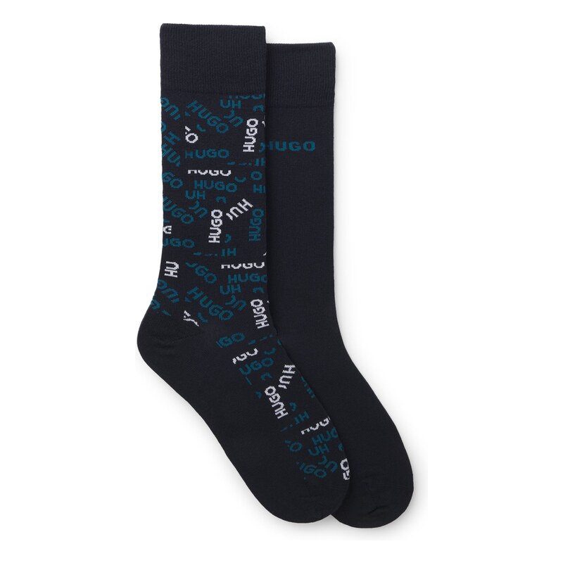 HUGO Two-pack of cotton-blend logo socks