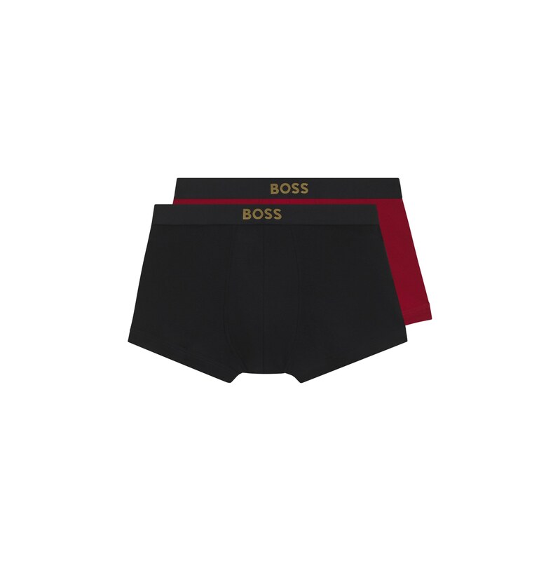 BOSS Gift-boxed two-pack of trunks in ribbed cotton