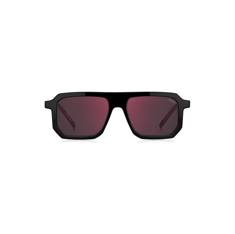 HUGO Black sunglasses with signature red accents