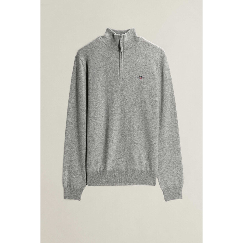 SVETR GANT SUPERFINE LAMBSWOOL HZ GREY MELANGE