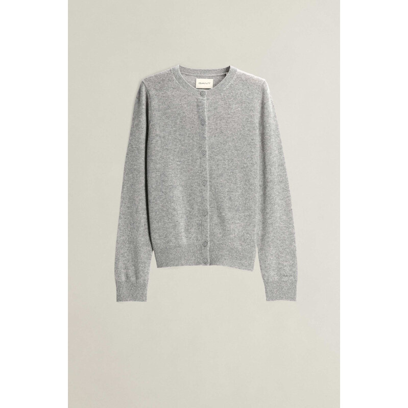 KARDIGÁN GANT CASHMERE C-NECK CARDIGAN GREY MELANGE