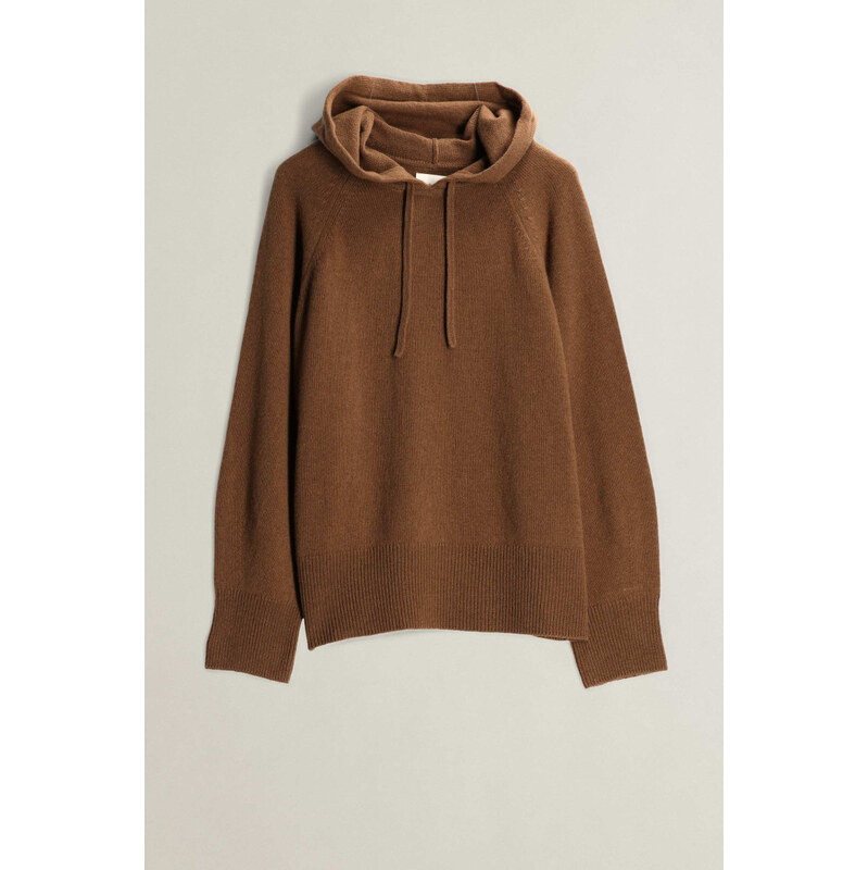 KARDIGÁN GANT WOOL CASHMERE HODDIE WARM KHAKI