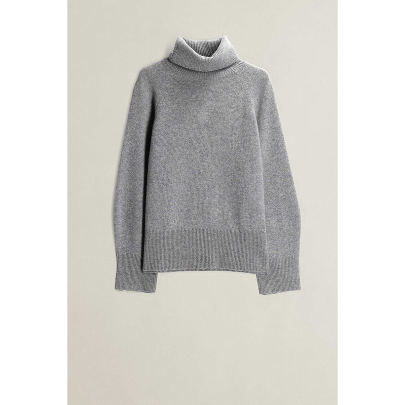 ROLÁK GANT WOOL CASHMERE TURTLENECK GREY MELANGE