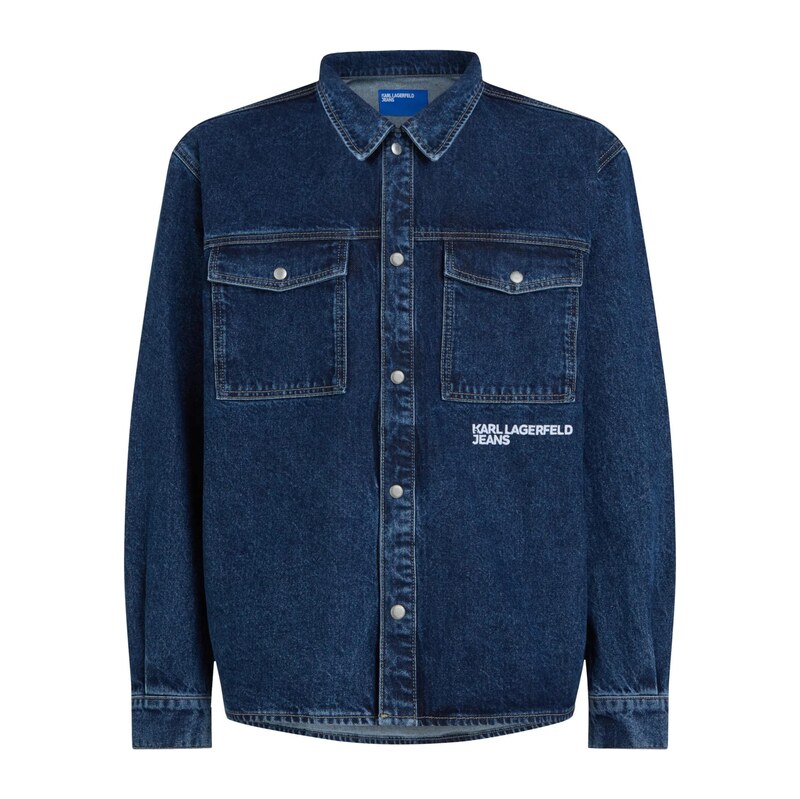 KARL LAGERFELD JEANS Přechodná bunda tmavě modrá / bílá