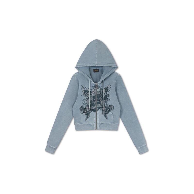 Ed Hardy Mikina Stay True námořnická modř / chladná modrá /